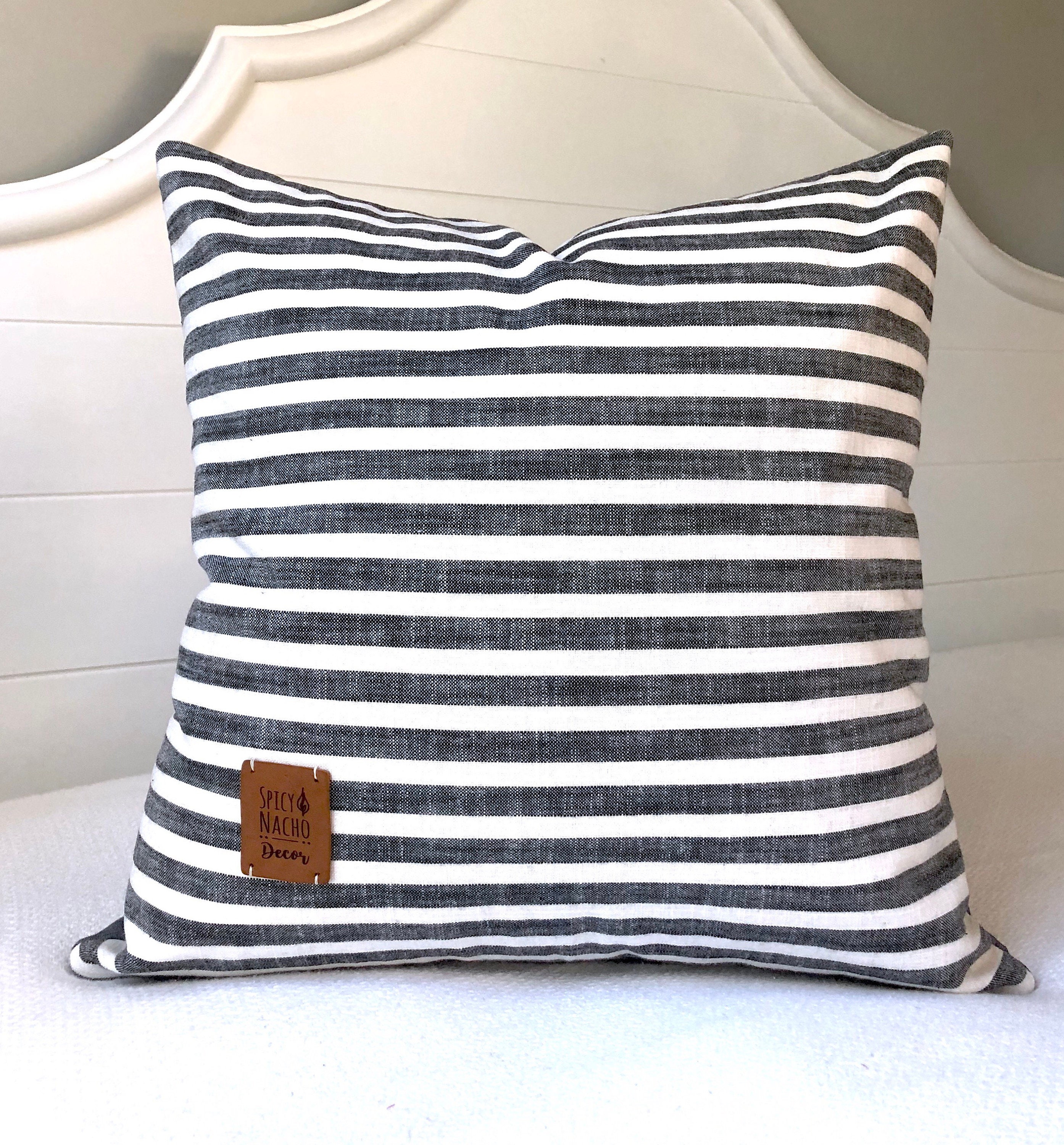 Throw Pillow Covers 20x20farmhouse Pillowsstriped Throw Etsy