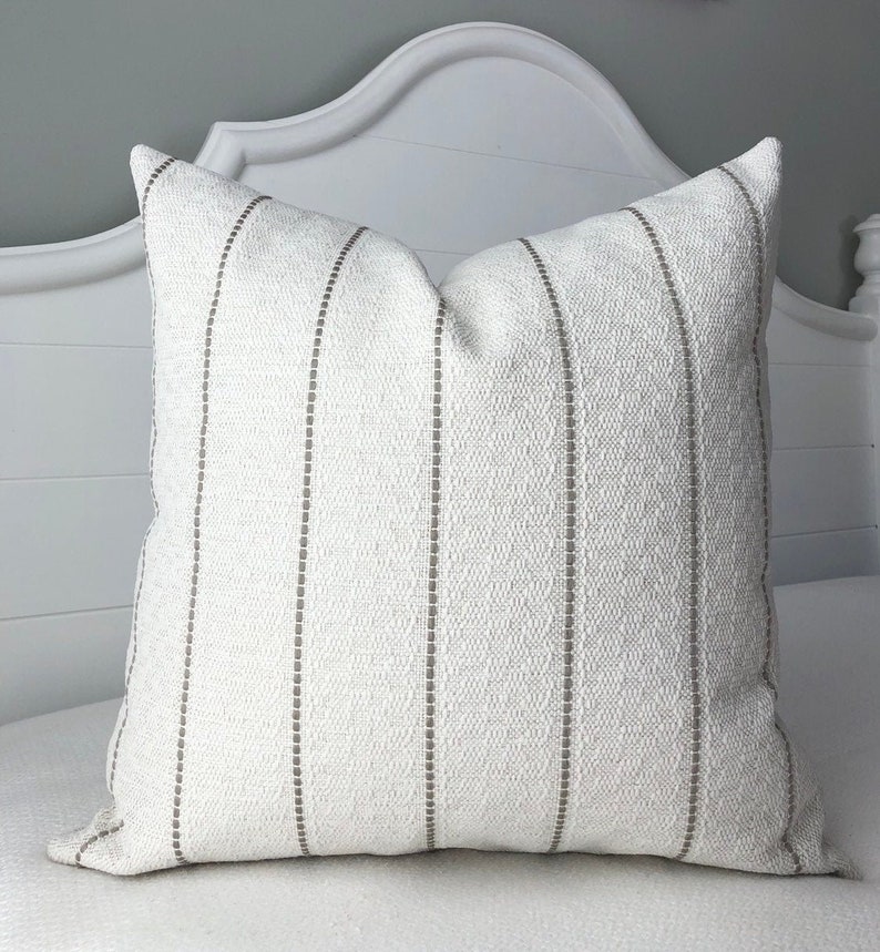 Pillow Covers 20x20 Pillow Coverstriped Cream Pillow Etsy