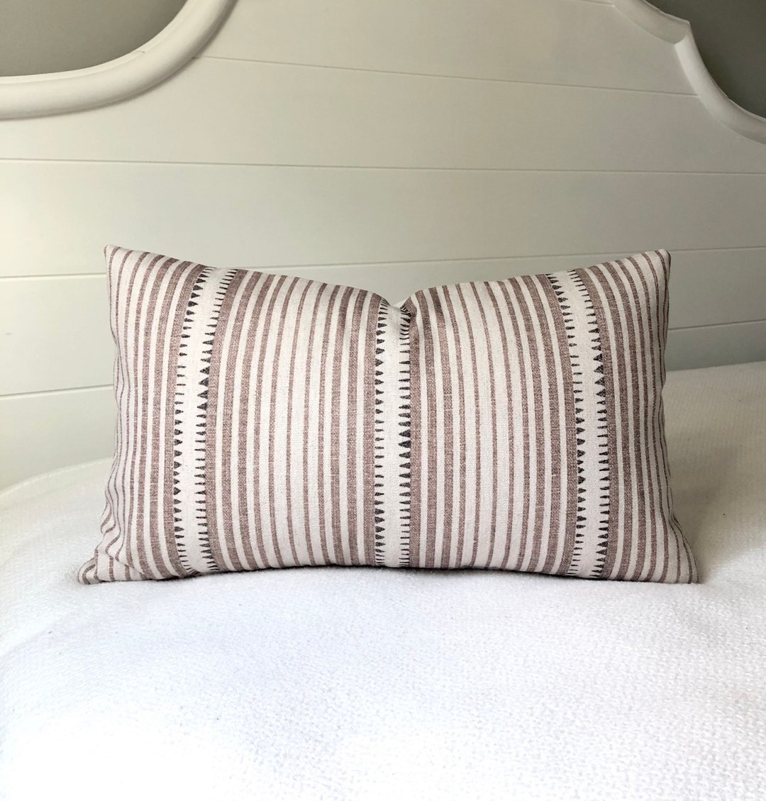 Tan Lumbar Pillow Covers 12x20 Pillow Coverstribal Pillow Etsy