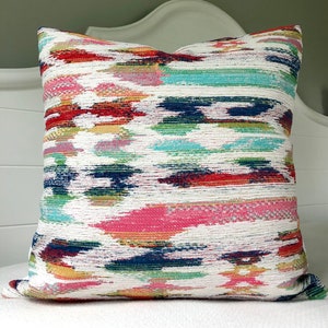 Multicolored Pillow Covers 12x20 Pillow Cover~Lumbar Textured Throw Pillow Covers Rainbow Multicolor Pillow by Spicy Nacho Decor
