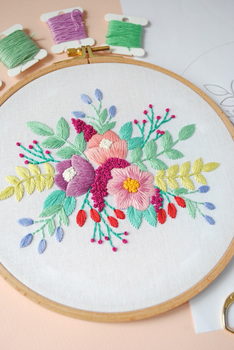 PDF diy hand embroidery floral pattern Etsy