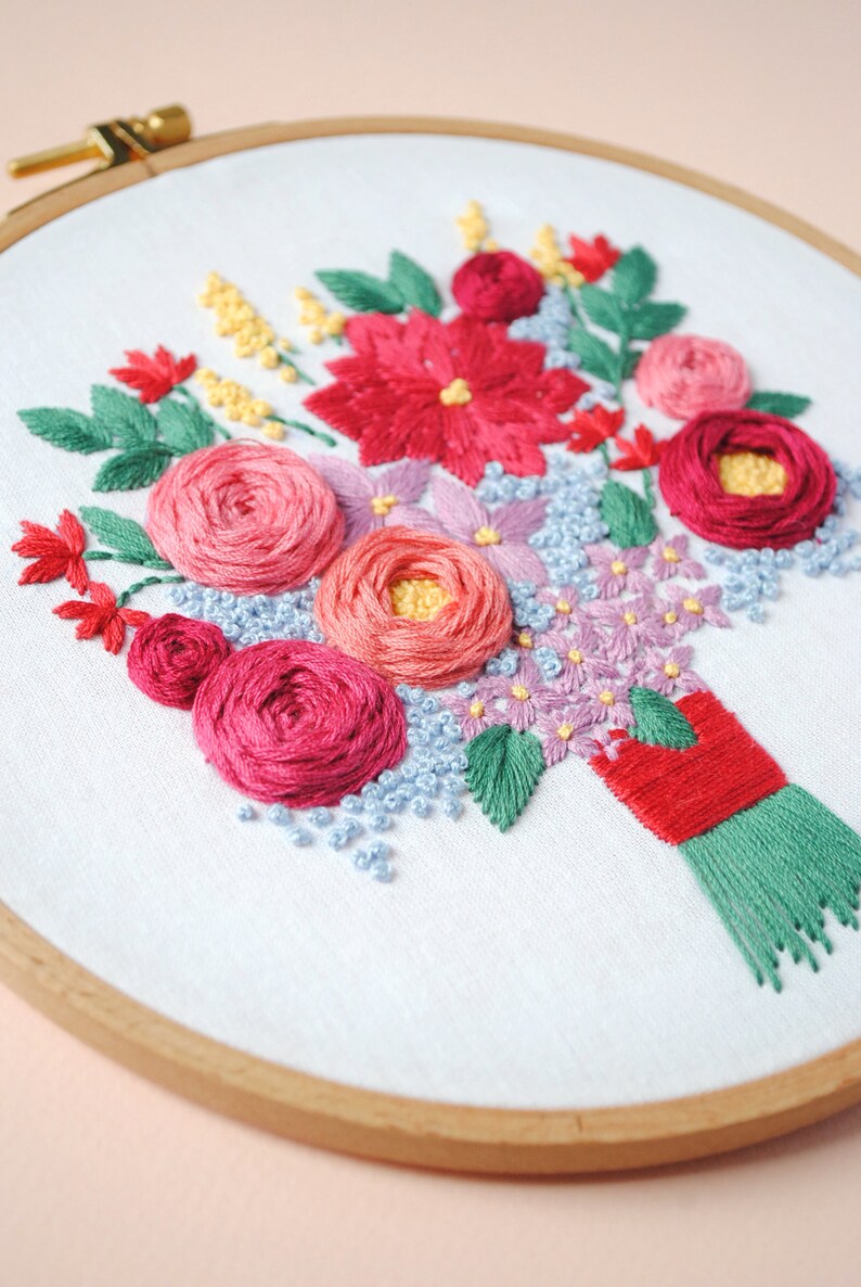 PDF flowers bouquet hand embroidery pattern Etsy