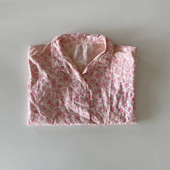 1950s Floral Print Women's Loop Collar Blouse