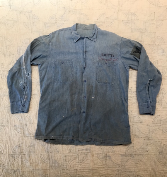 WWII 1940s USN Chambray Work Shirt