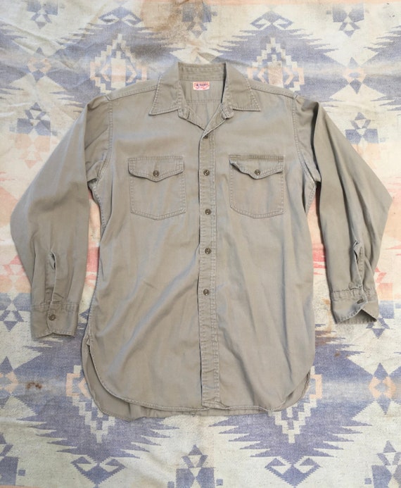 1940s Khaki Headlight Work Shirt