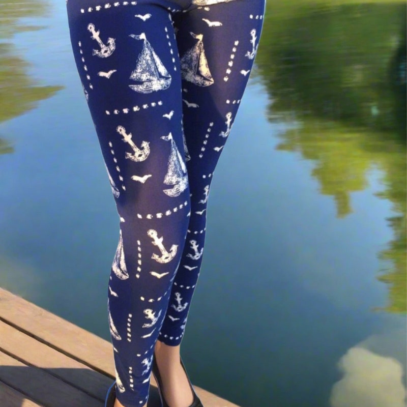 Lyric Nautical Blue Ankle Pants V2