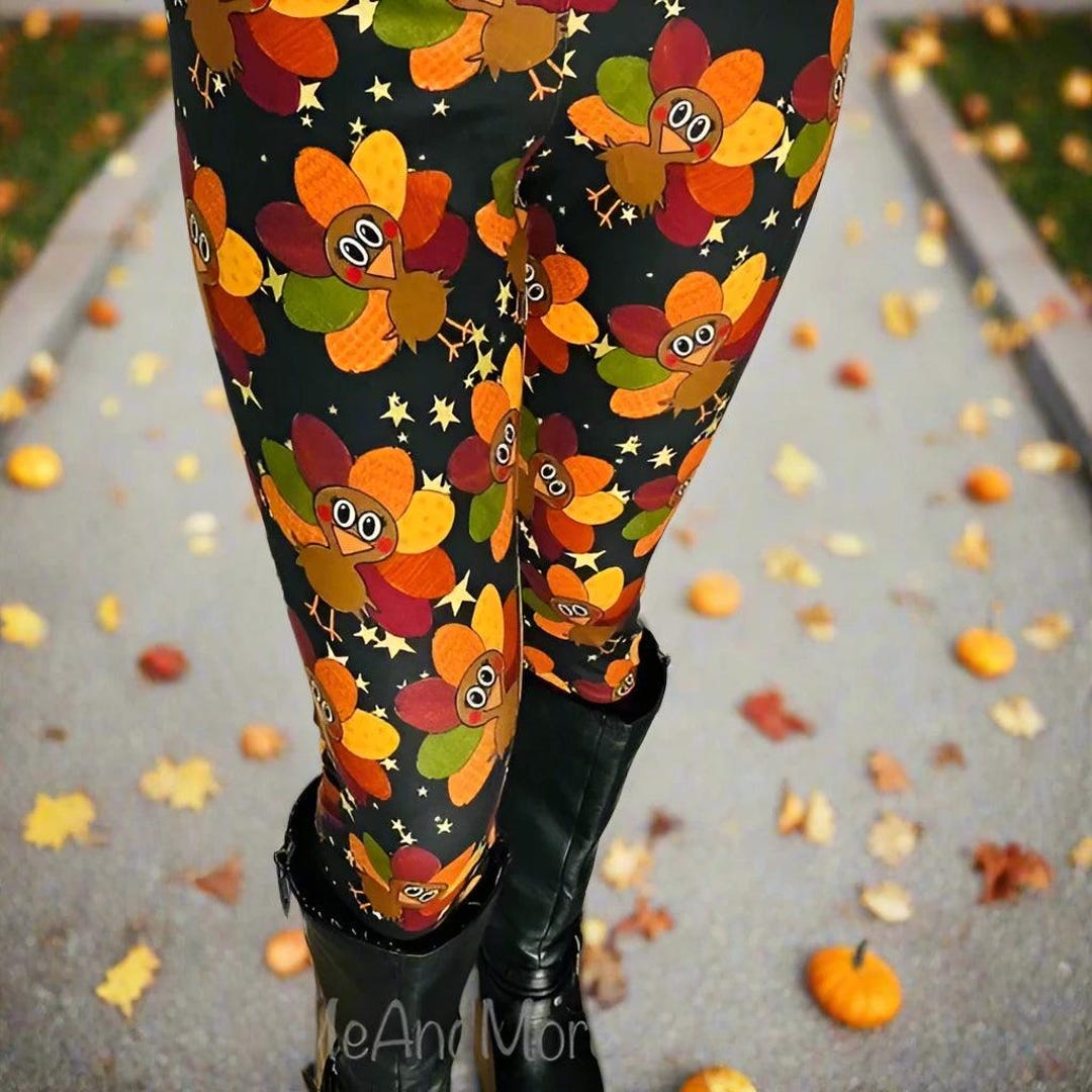 NEW Womens Thanksgiving Turkey Leggings Fall Leggings Tom Turkey Leggings Soft Yoga Waist Pants Orange brown Sizes OS TC Etsy