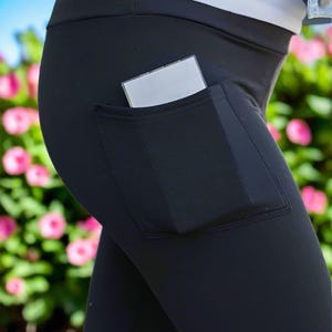 Black Pocket Leggings - High Waisted - Buttery Soft - Yoga Pants - Gift For Her - Solid Black Leggings For Women