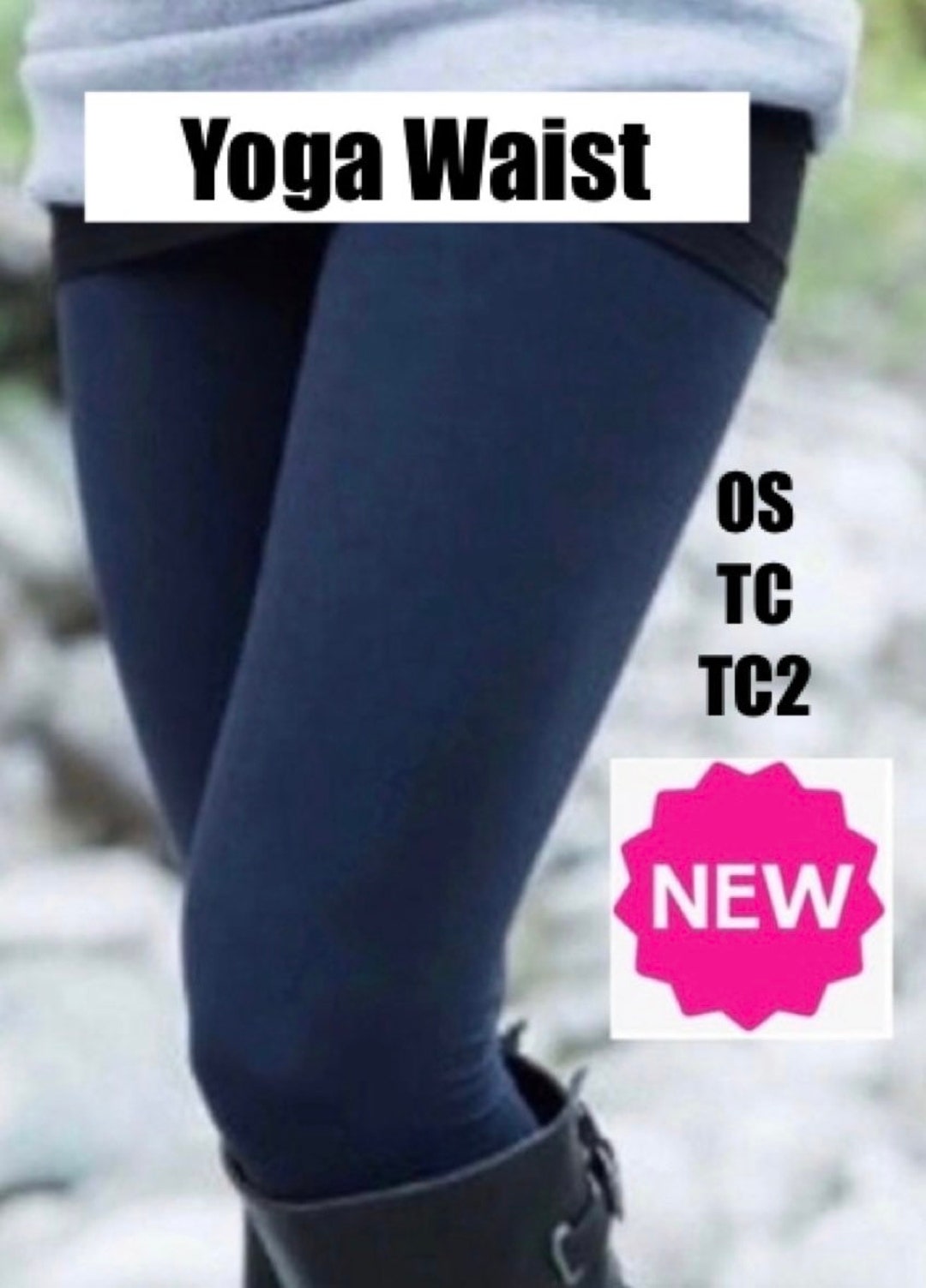 NEW Womens OS/TC/TC2 Solid Navy Blue Leggings, Exclusive Leggings