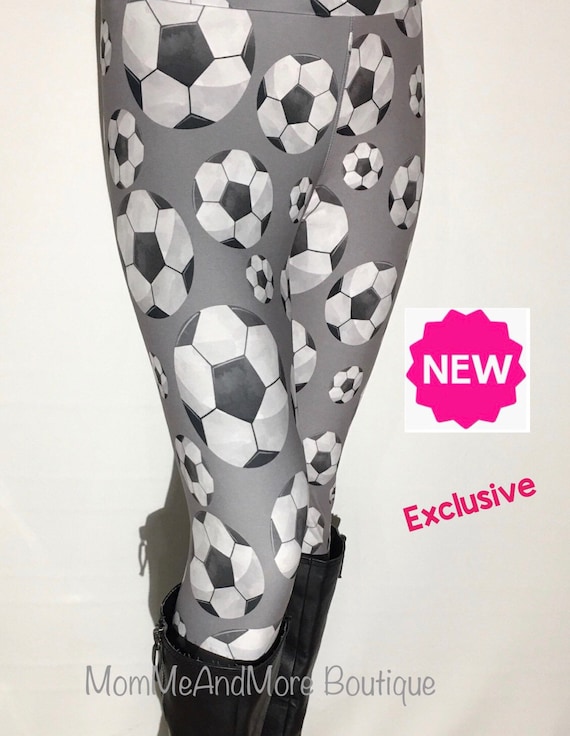 NEW OS/TC Womens Soccer Ball Leggings, Sport Printed Leggings