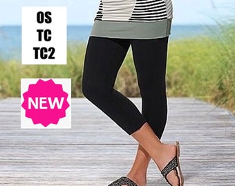 NEW Womens OS/TC/TC2 Black Capri Leggings, Exclusive Leggings, Solid Black Crop Pants, Soft Yoga Waist Leggings, Yoga Pants, Solid Black