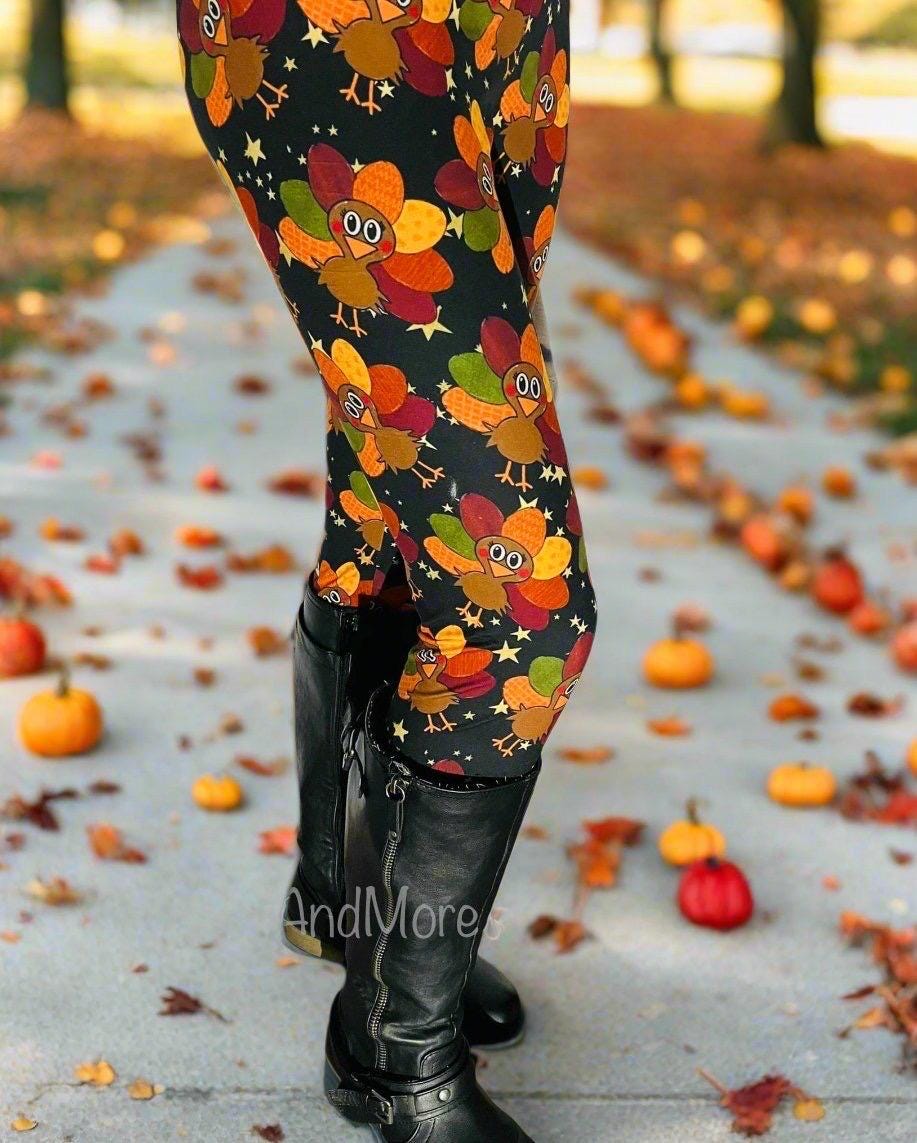 NEW Womens Thanksgiving Turkey Leggings Fall Leggings Tom Turkey Leggings Soft Yoga Waist Pants Orange brown Sizes OS TC Etsy