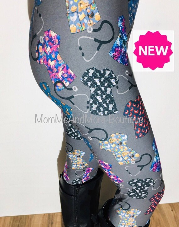 Womens Nurse Medical Scrubs Leggings OS 