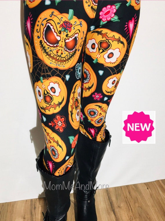 NEW OS/PLUS Womens Thanksgiving Leggings, Fall Pumpkin Leggings, Soft Yoga  Pants, Orange/black -  Canada