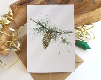 Christmas Card Set - Pine Cone - Holiday Season Greetings