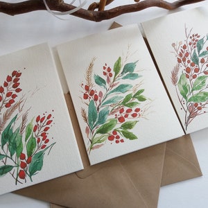 "3er Set ""Ornaments"" Karten." Ursprünglich handgemalte Feiertags-Gruß-Karten