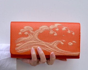 Clutch Bag, Elegant handbag silk, Japanese Silk, sustainable fashion  / Etui / Japanese fabric/