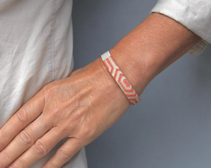 Bracelet "Fuku" Japanese Vintage Obijime Accessory, Wabi Sabi Silk Bangle, Friendship Bracelet, Japanese Silk Obijime bracelet, Present,