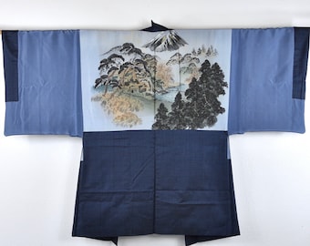 Kimono Jacket "Sansui"/ Haori / Samurai Jacket / Oshima Tsumugi / Wall Decoration / Haori  / Present for him / Kimonomädchen