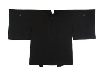 Translucent Kimono Jacket black, translucent Vintage Haori, SexyJacket, Short Kimono,  Boho Tunic, Present