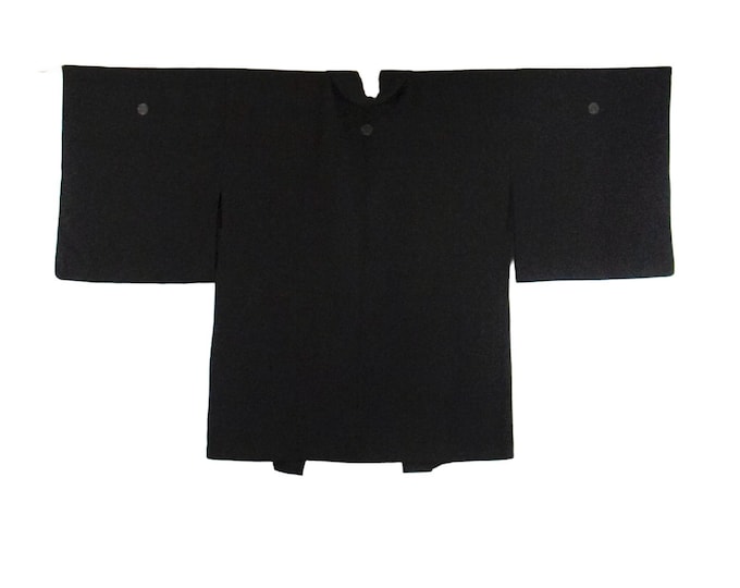 Translucent Kimono Jacket black, translucent Vintage Haori, SexyJacket, Short Kimono,  Boho Tunic, Present