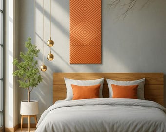 Reversible Tablerunnder, Japanese Obi Belt orange, Wall decoration, Kimono Belt silk, Japanese interior decoration,