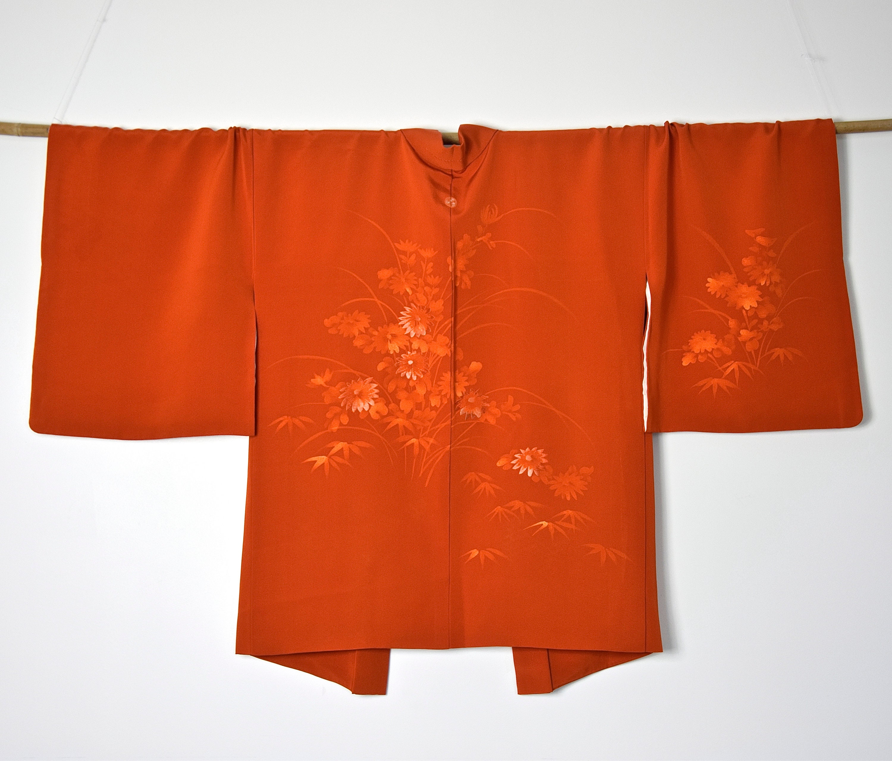 Original Japanese Vintage Haori, short silk Kimono Jacket in orange ...