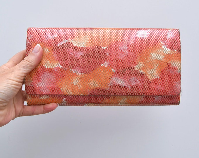 Japanese Kimono Clutch – Elegant Silk Purse with Traditional Pattern – Evening Bag – Vintage Style - Clutch Bag - sustainable fashion
