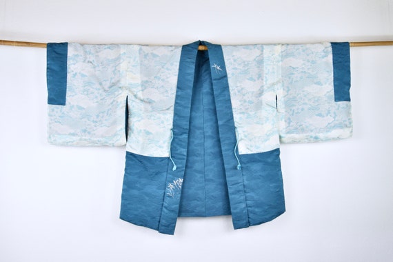 Cleaned blue Kimono Cardigan / Vintage Haori / Vin