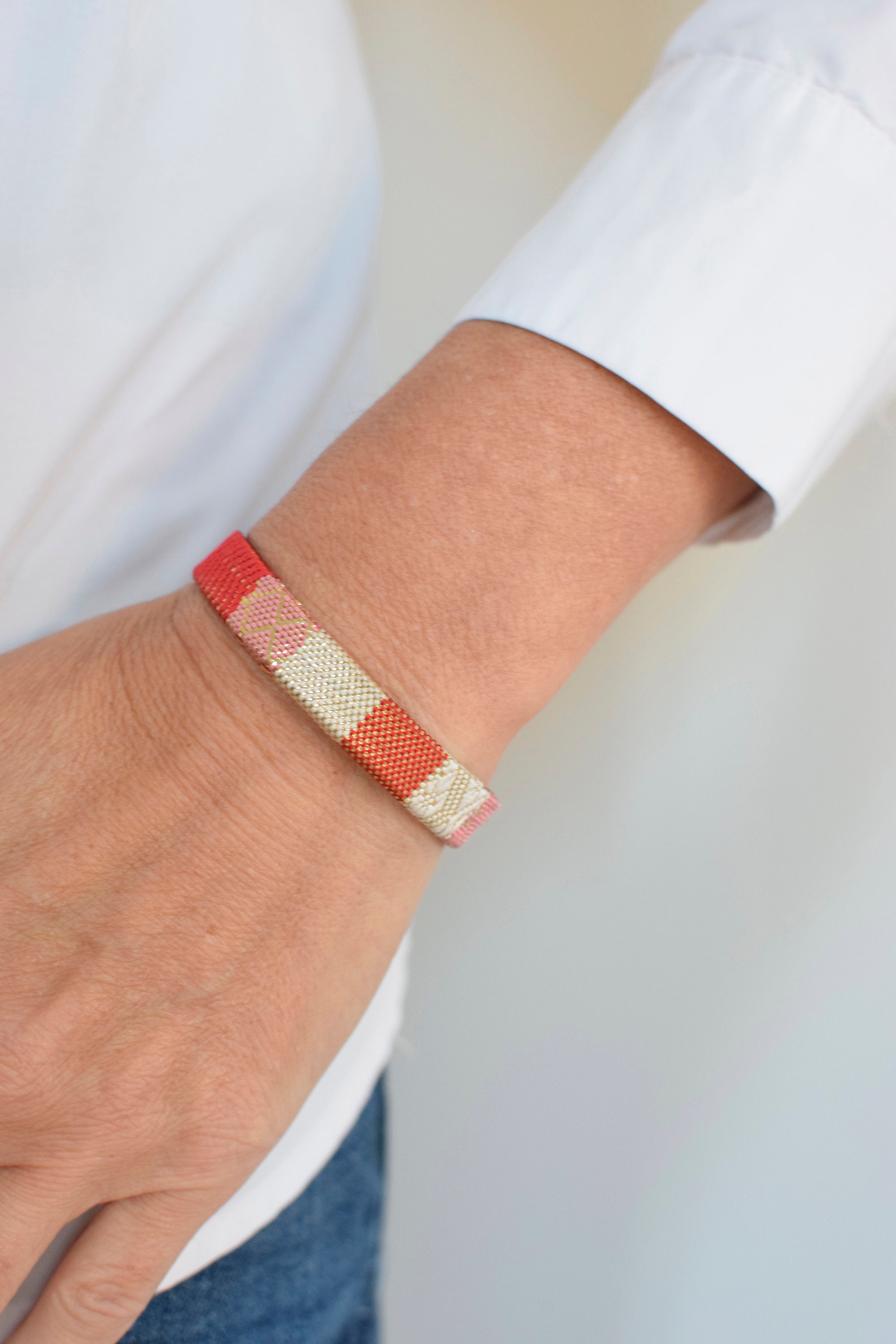 Bracelet Aki Japanese Vintage Obijime Accessory, Wabi Sabi Silk Bangle