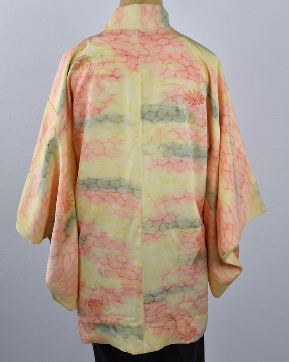 Japanese short Kimono Jacket with silk bands to c… - image 5