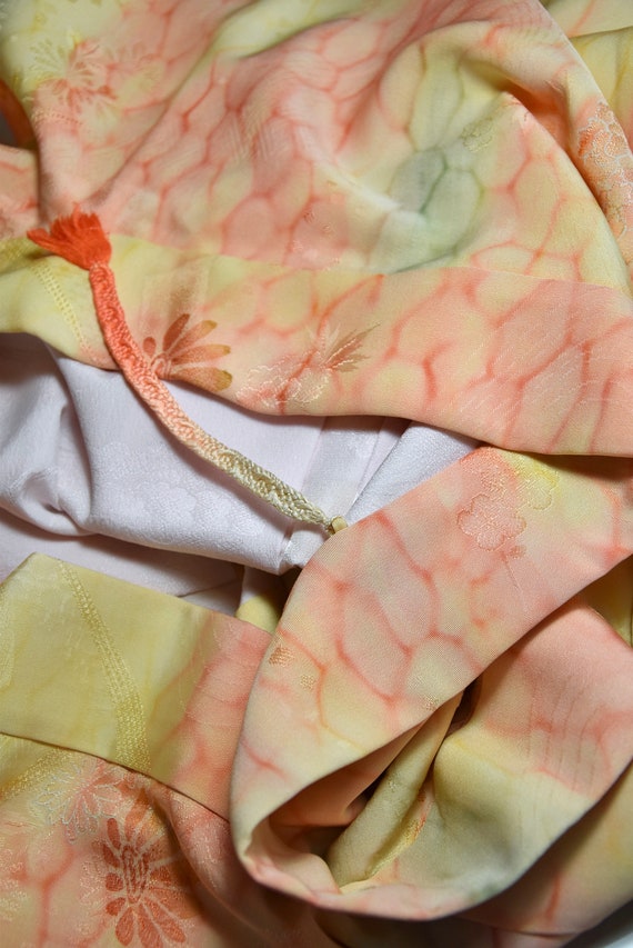 Japanese short Kimono Jacket with silk bands to c… - image 7