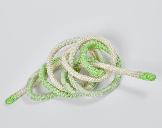 Obijime, Japanese Kumihimo Green and White, Silk Cord, Silk Belt, Kumihimo Belt, Silk Necklace, Present, Boho Chic, KimonoMaedchen