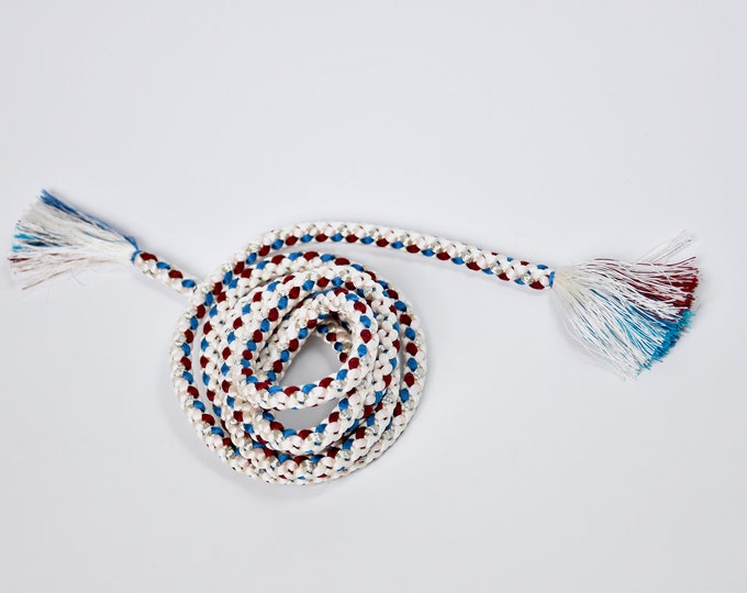 Obijime, Kumihimo Belt white & blue, Silk Cord, Silk Belt, Silk Necklace, Present, Boho Chic, KimonoMädchen