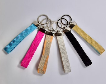 Japanese-inspired keychain, Keyholder, Woven Silk Kimono Accessory, Bag Charm, Kumihimo Obijime, Unique Gift, Housewarming Present