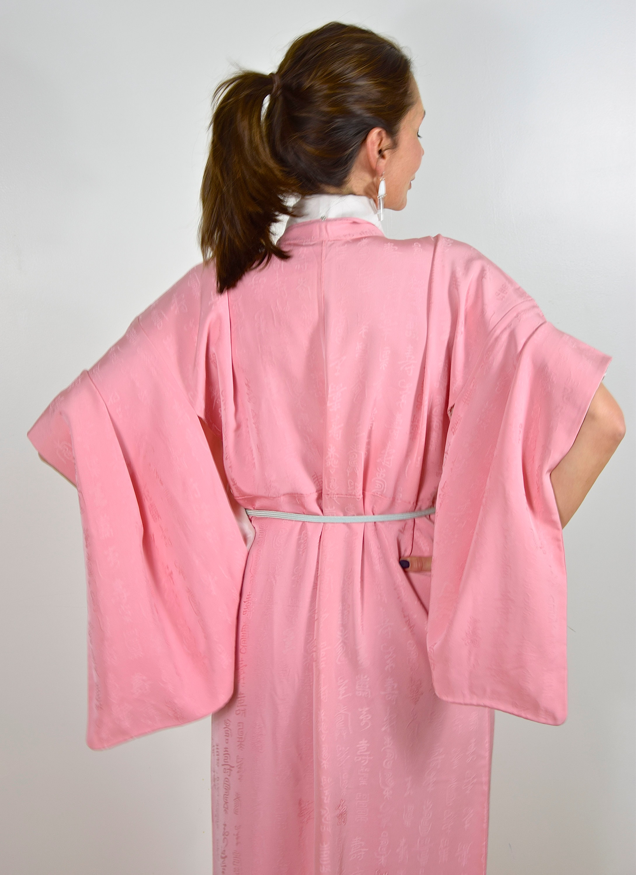 Japanese Vintage Kimono Robe with Japanese character for Happiness ...