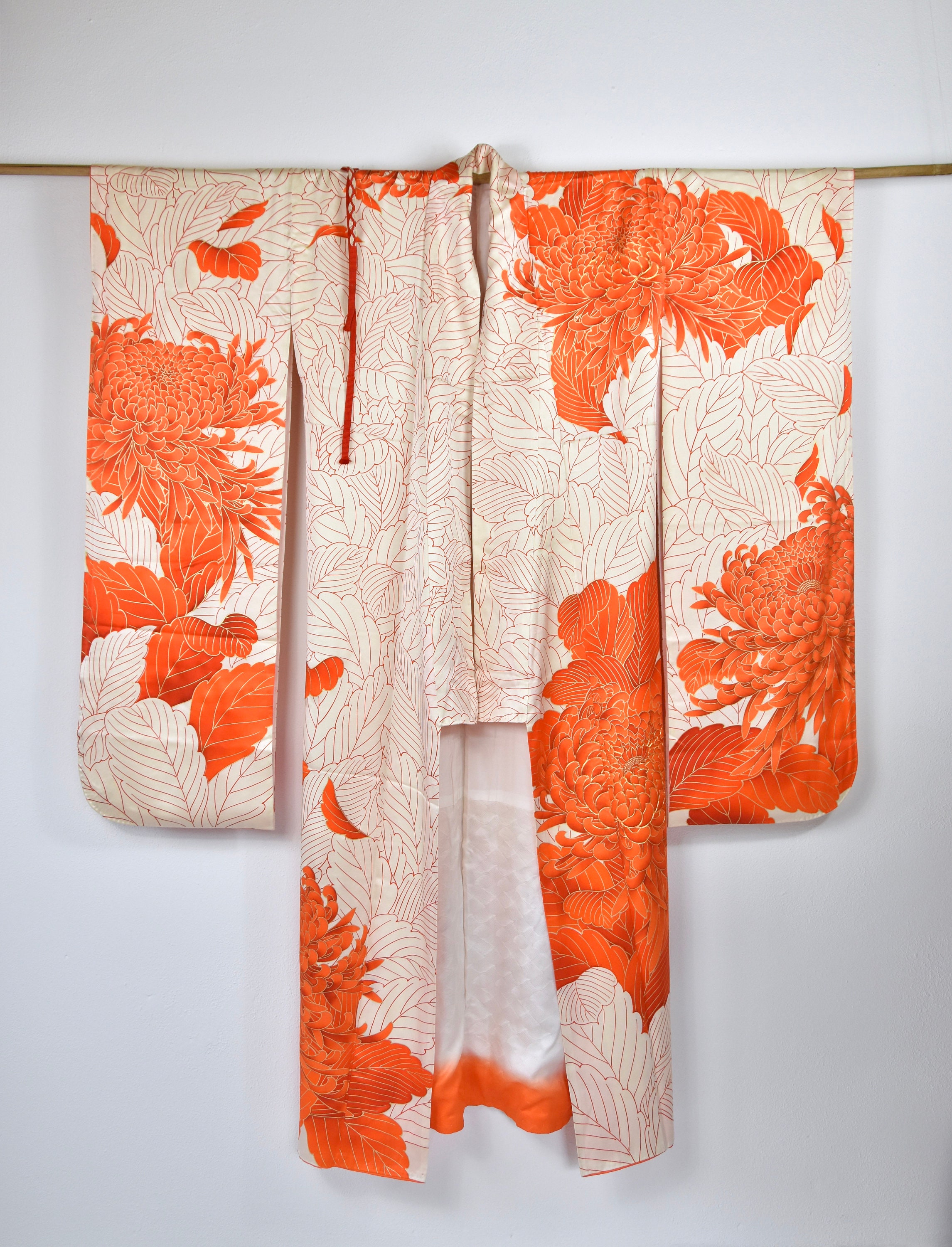 Japanese Furisode Kimono Robe, Vintage Silk Wear, Kaftan, Present for ...