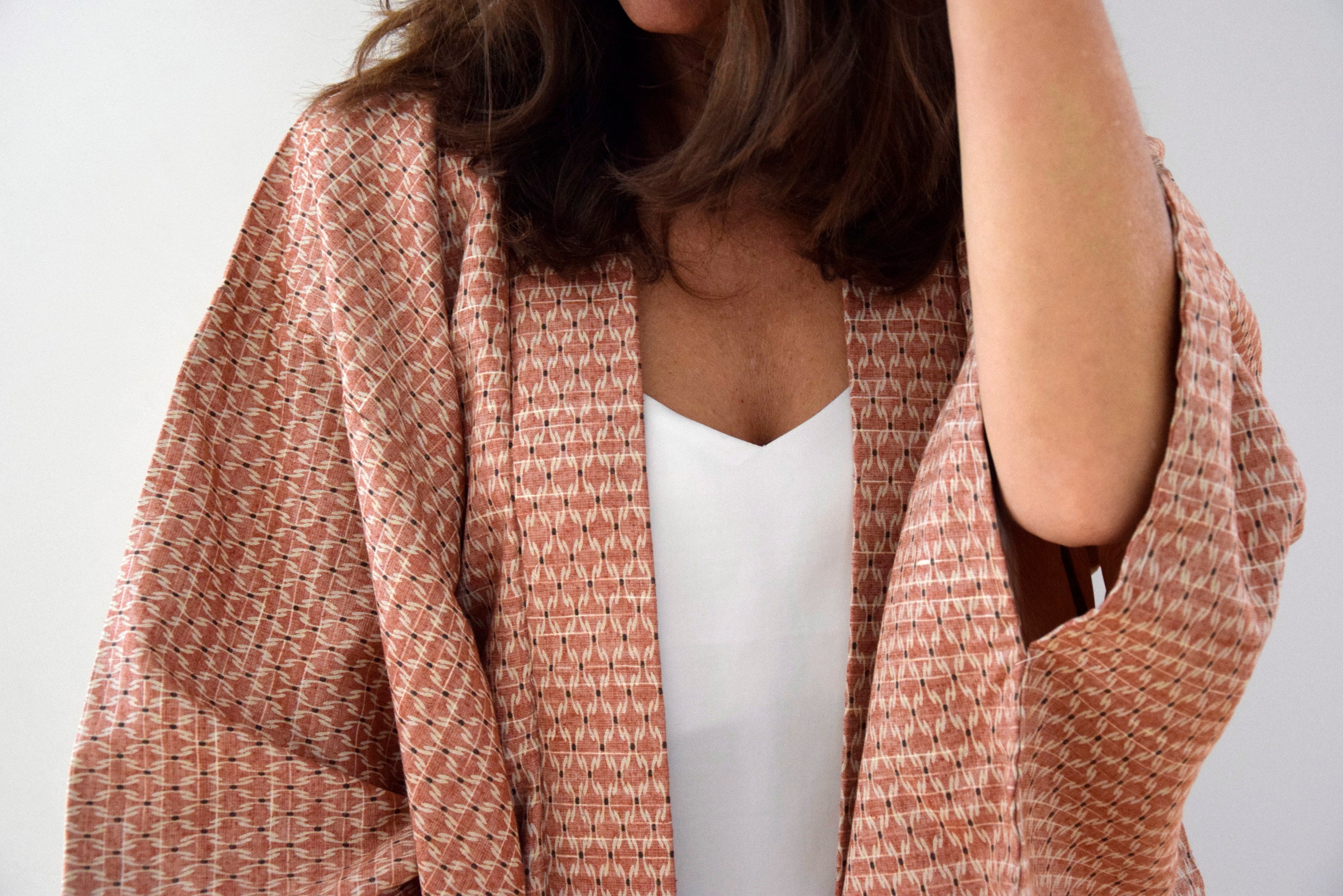 short silk kimono jacket