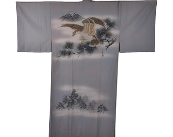 Japanese Kimono Coat for men, Nagajyuban, Eagle, Wall Decoration,  Unisex, Present for him, Kimonomädchen