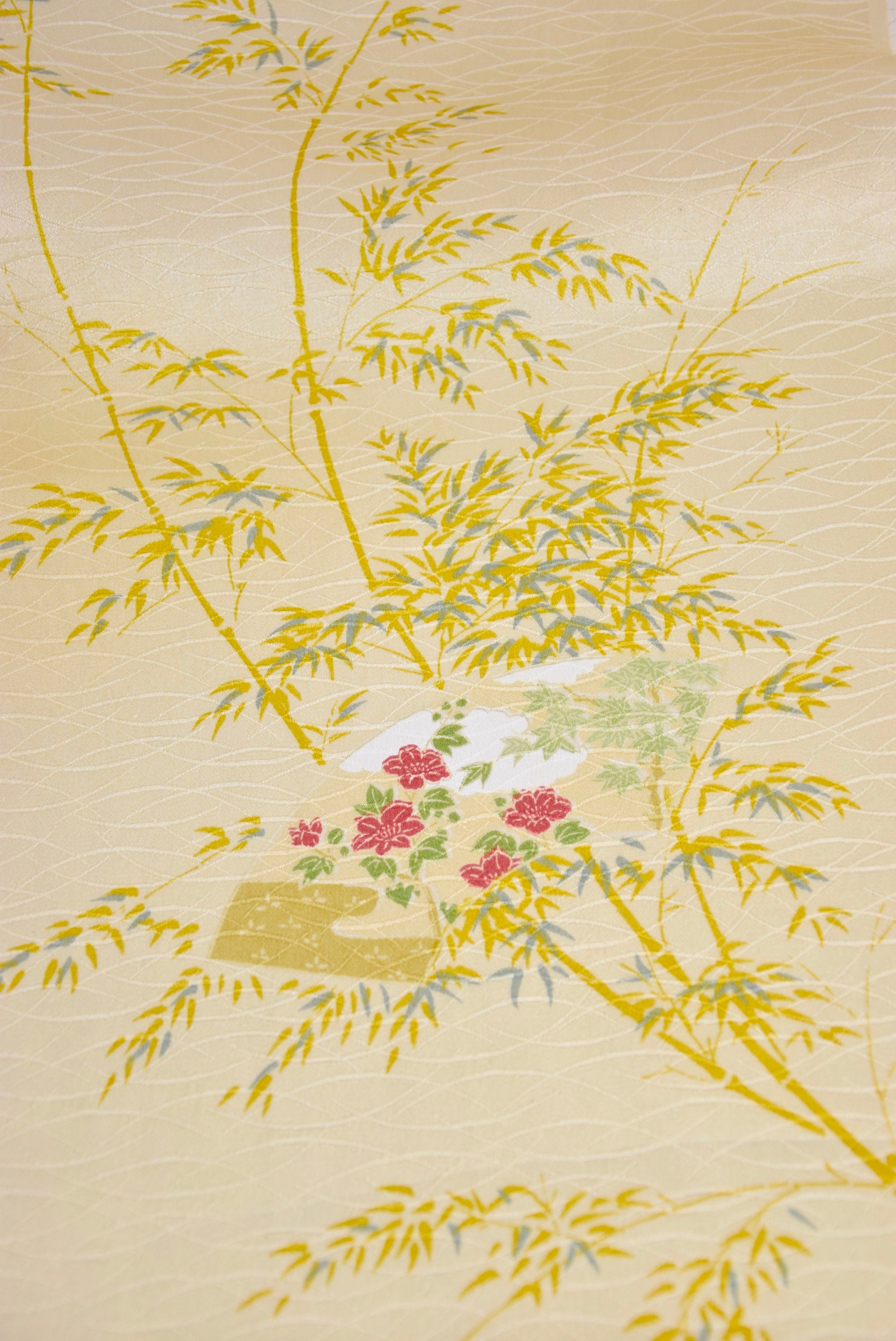 Kimono silk fabric unused with traditional Japanese motif, DIY, Silk