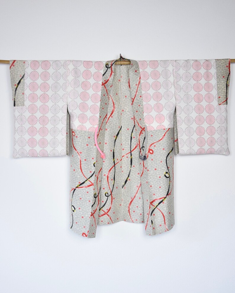 KimonoM\u00e4dchen, silk Ikat Kimono Jacket summer Jacket present Antique Meisen Haori Japanese short Kimono Sustainable fashion