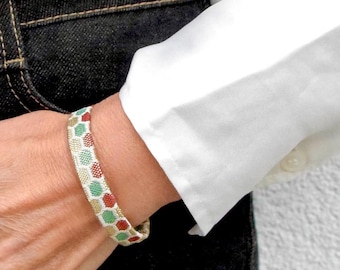 Bracelet For Japan Lovers "Kouyo", made of Japanese Obijime Kimono Belt, Saga Nishiki Weaving, Wabi Sabi, Friendship Bracelet