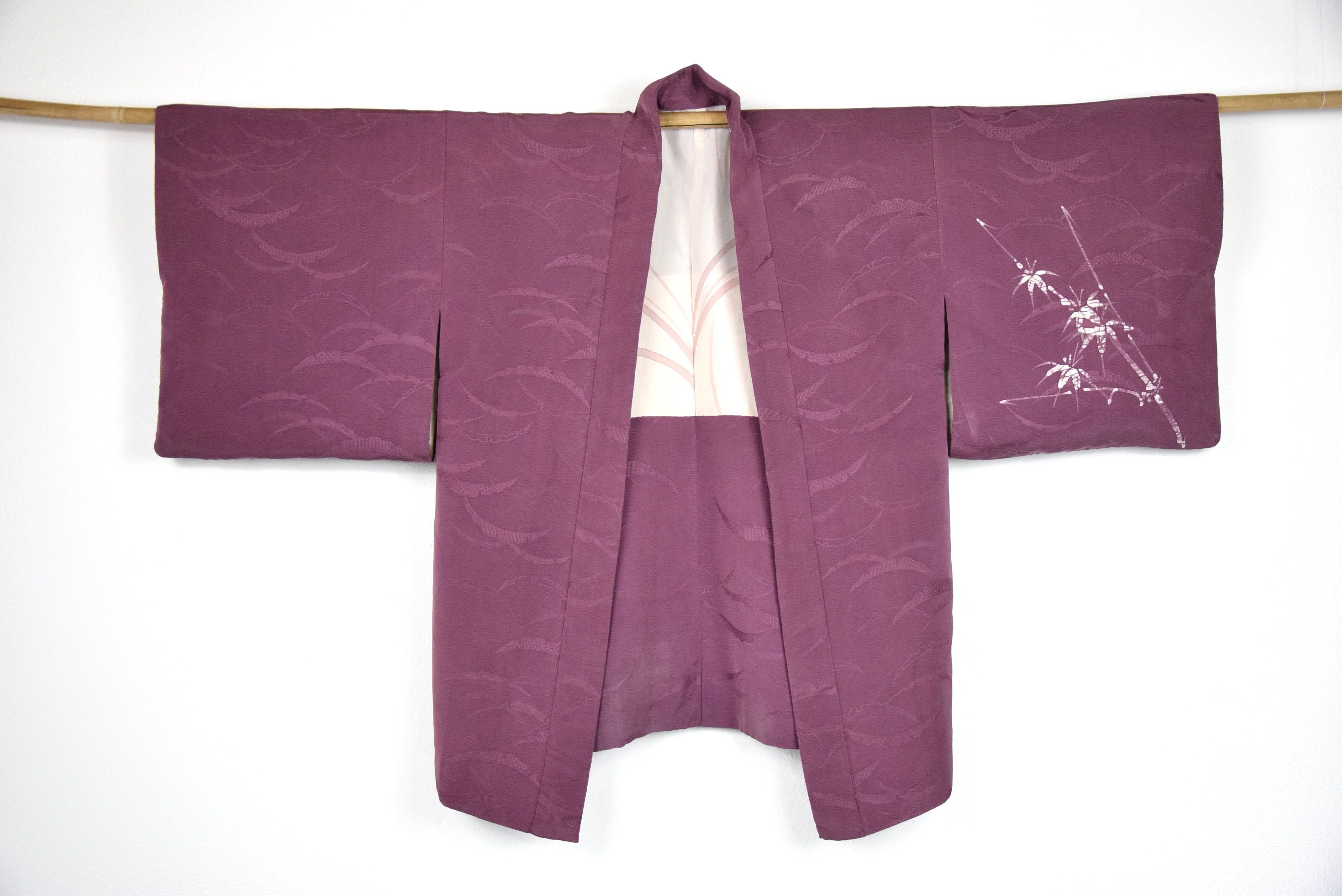 Purple Kimono Cardigan, silk Haori, cleaned Vintage Kimono Jacket ...