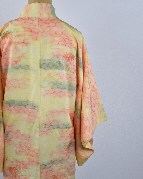 Japanese short Kimono Jacket with silk bands to c… - image 6