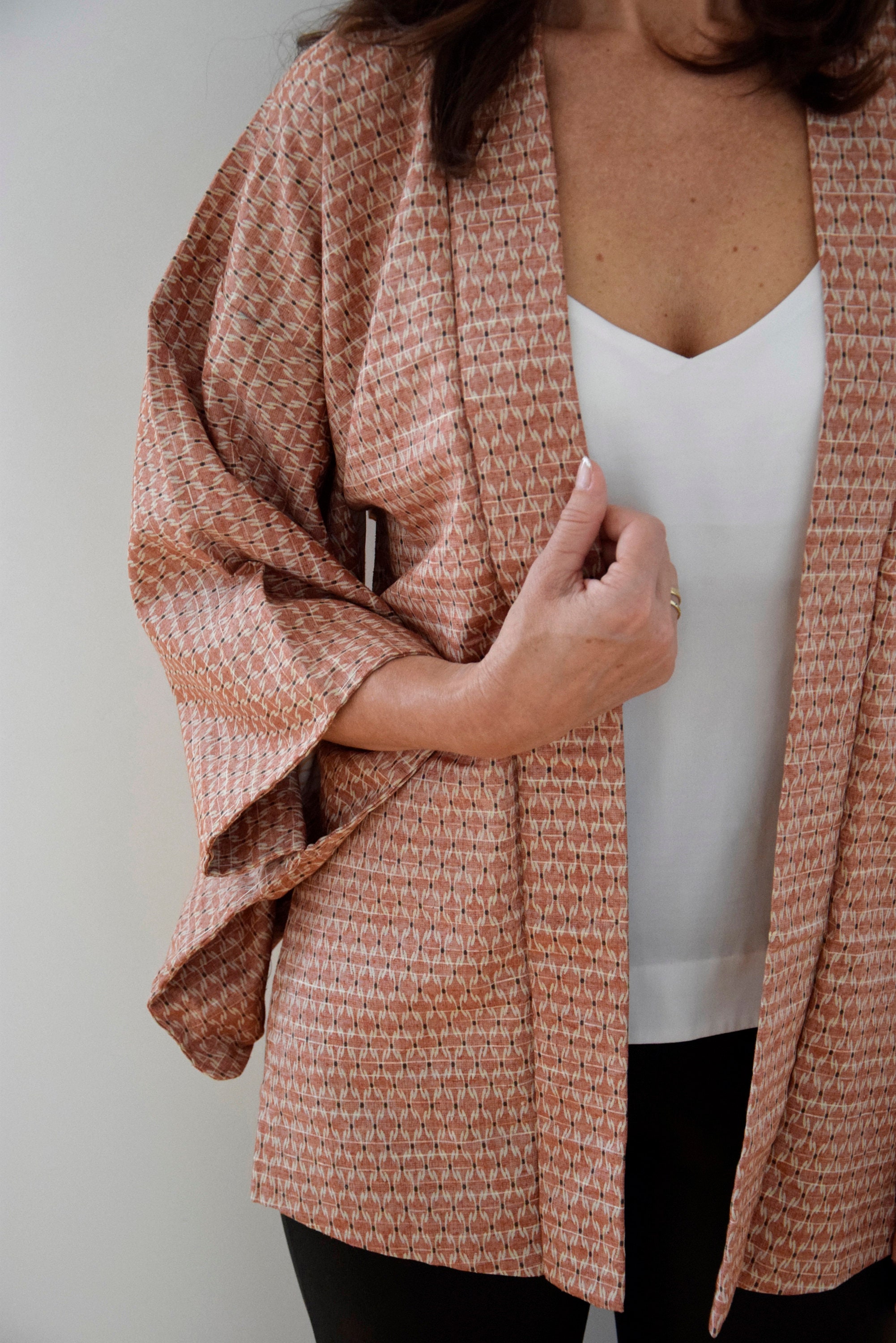 silk short kimono jacket