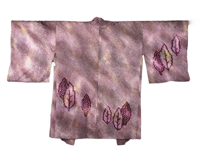 Japanese stylish Kimono Jacket in purple Shiori Batik, Haori, Silk Kimono Jacket,  ships from Germany