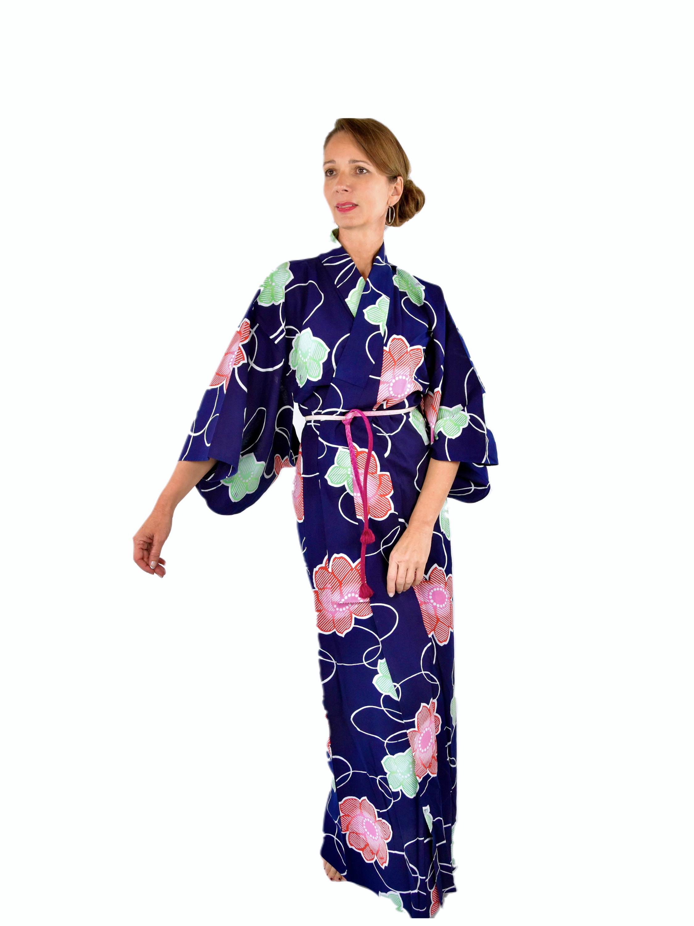 Japanese Yukata Kimono Cardigan, Floral Kimono Robe With Pockets, Luxury  Bathrobe Women, Maternity Robe, Cotton Dressing Gown, Midi Length - Etsy  Australia