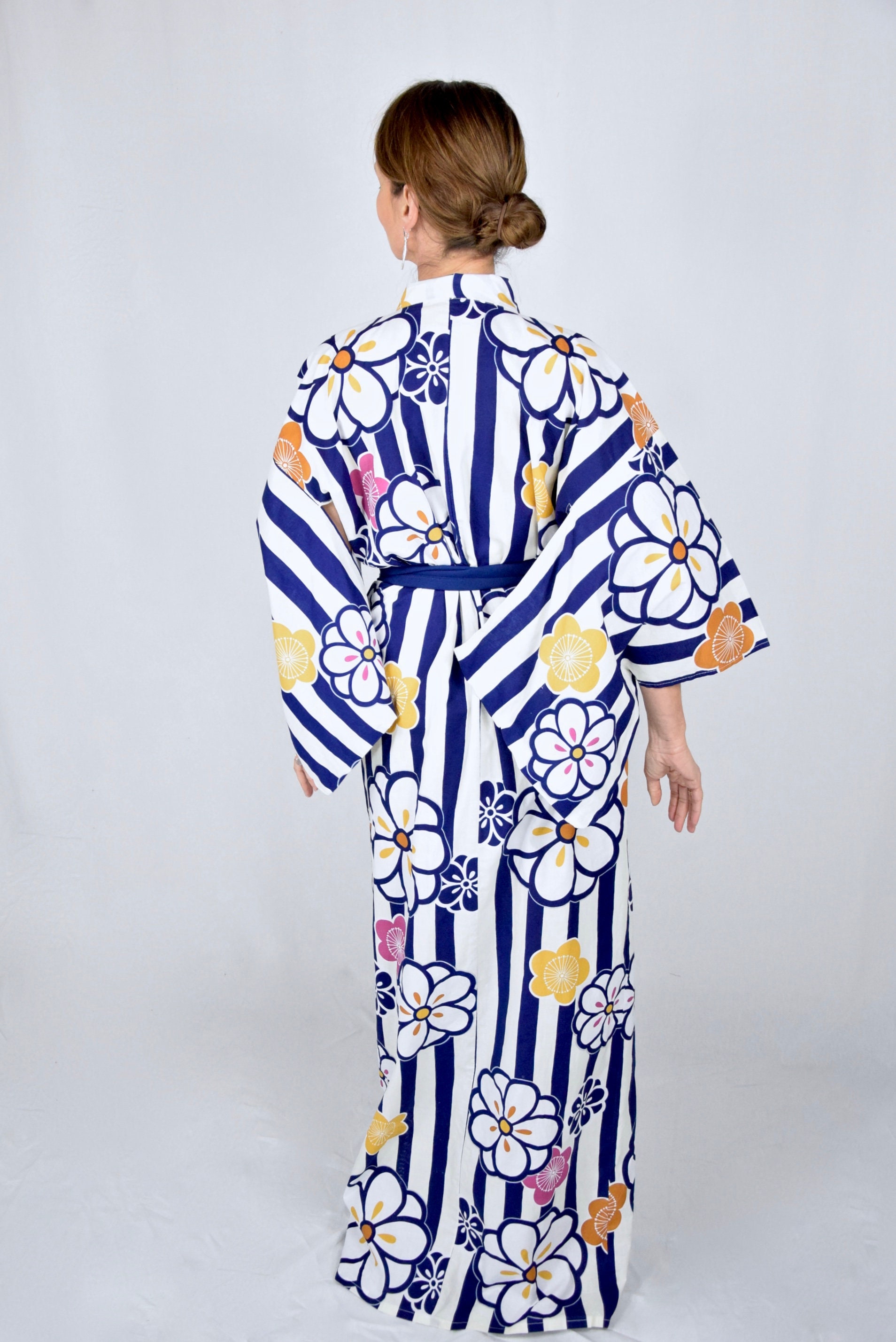 Yukata, Japanese Summer Kimono, Cotton, Japanese Vintage Kimono