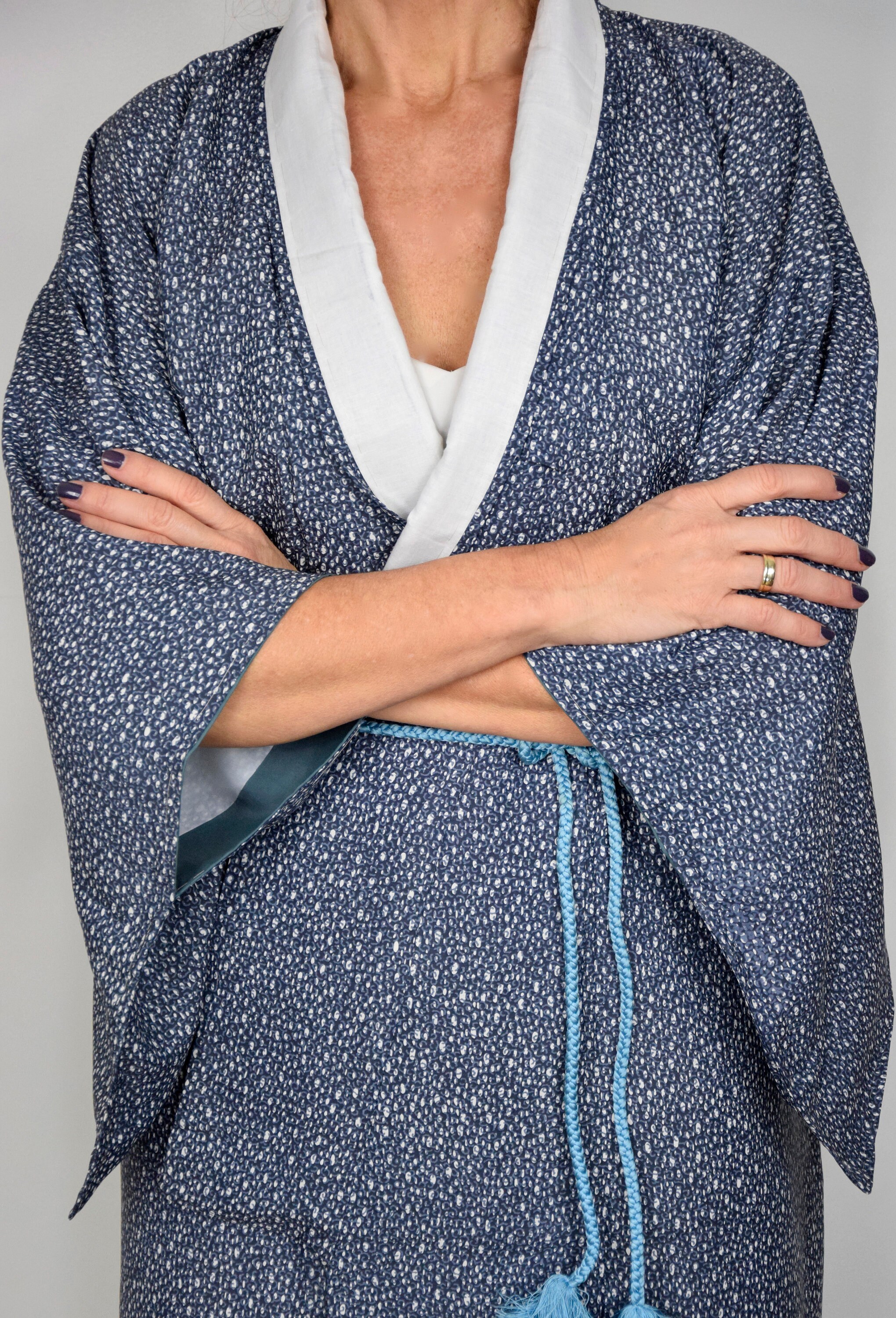 Japanese Vintage Kimono Robe with free Obijime belt, unisex, Gown, Robe ...