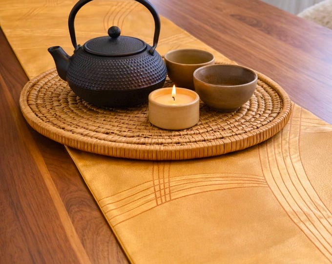Center Piece, Japanese Tablerunnder, Japanese Obi Belt honey yellow, Wall decoration, Kimono Belt silk, Japanese interior decoration,